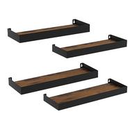 RLAVBL Juego de 4 tamaños de estanterías rectangulares de Pared de Madera y Metal con estantes flotantes de diseño Industrial para decoración y Almacenamiento en la Cocina, el baño y el salón.