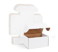 RLAVBL Pack de 15 Cajas de Carton 30,5x20,3x15,3cm con Tapa para Envios de Paquete, Cajitas de Papel Kraft para Regalo o Embalaje, Blanco