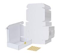 RLAVBL Pack de 25 Caja de Carton 22,9x15,3x5,1 cm con Tapa para Envios de Paquete, Cajas Carton Mudanza o Almacenaje, Blanco