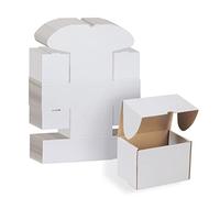 RLAVBL Pack de 25 Cajas de Carton 15,3x10,2x10,2cm Blanco, Cajas pequeñas de cartón ondulado Kraftlo