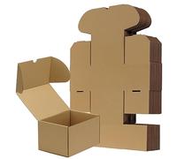 RLAVBL Pack de 25 Cajas de Carton 17,8x12,7x10,2cm con Tapa para Envios de Paquete, Cajitas de Papel Kraft para Regalo o Embalaje, Marron.