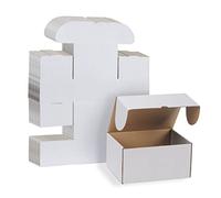 RLAVBL Pack de 25 Cajas de Carton 20,4x15,3x10,2cm Blanco, Cajas pequeñas de cartón ondulado Kraftlo