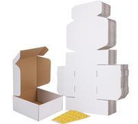 RLAVBL Pack de 25 Cajas de Cartón 22,9x22,9x10,2cm, Caja de Cartón con Tapa, Cajas de Carton para Envios, Blanco.