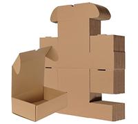 RLAVBL Pack de 25 Cajas de Carton 23,1x15,5x7,6cm con Tapa para Envios de Paquete, Cajitas de Papel Kraft para Regalo o Embalaje, Marron.