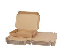 RLAVBL Pack de 25 Cajas de Cartón 33x25,4x5,1 cm Con Tapa, Pequeñas de Cartón Ondulado, Marrón