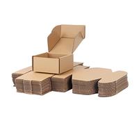 RLAVBL Pack de 25 Cajas de Cartón Con Tapa 10,2x10,2x5,1 cm, Pequeñas de Ondulado, Marrón