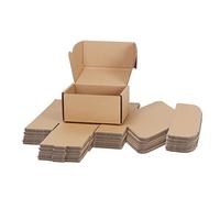 RLAVBL Pack de 25 Cajas de Cartón Con Tapa 15,3x10,2x7,6 cm, Pequeñas de Ondulado, Marrón