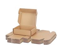 RLAVBL Pack de 25 Cajas de Cartón Con Tapa 17,8x12,7x5,1 cm, Pequeñas de Cartón Ondulado, Marrón