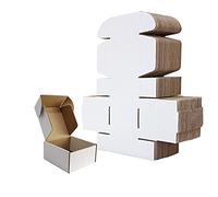 RLAVBL Pack de 25 cajas pequeñas de cartón corrugado blanco para embalaje de correo, 102 x 102 x 51 mm