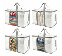 RLAVBL Pack de 4 Bolsas de Almacenaje para Canapé, 90L Bolsas de Almacenaje para Ropa de Canapé de Gran Capacidad, Organizador para Canapé Impermeable para Ropa, Edredones, Mantas, Juguetes