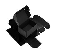 RLAVBL Pack de 6 Caja de Carton 15,3x10,2x7,7cm con Tapa para Envios de Paquete, Cajas Carton Mudanza o Almacenaje, Negro