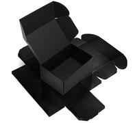RLAVBL Pack de 6 Caja de Carton 22,9x15,3x10,2cm con Tapa para Envios de Paquete, Cajas Carton Mudanza o Almacenaje, Negro
