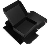 RLAVBL Pack de 6 Caja de Carton 30,5x22,9x7,7 cm con Tapa para Envios de Paquete, Cajas Carton Mudanza o Almacenaje, Negro