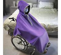 RLCJBMSUG Manta para Silla de Ruedas, Gruesa y cálida, Ideal para el Invierno. Capa Tipo Poncho Cortavientos con Capucha, Forrada con Forro Polar, Viajes y para Cubrir Las piernas y Todo el cuer