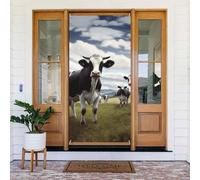 RLDOBOFE Decoración de puerta con imágenes de vaca de granja, telón de fondo para puerta de bienvenida, pancarta de porche de temporada, fondo de fotos para decoración de fiestas, cortinas de puerta