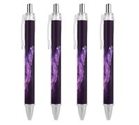 RLDOBOFE Hermosos bolígrafos retráctiles de punta fina negra con diseño floral de mariposa morada