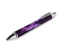 RLDOBOFE Hermosos bolígrafos retráctiles de punta fina negra con diseño floral de mariposa morada