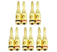 RLECS 10 conectores de enchufe chapados en oro para altavoz, receptáculo, cable de altavoz de color dorado, terminal de audio de 40 mm, adecuado para audio y altavoz