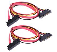 RLECS - Cable de alimentación SATA de 50 cm, conector macho de 22 pines a conector hembra de 22 pines SATA Serial ATA