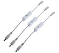 RLECS - Cable de extensión de alimentación con Interruptor de Encendido/Apagado, Conector de Enchufe Macho Hembra DC para cámara CCTV, 5,5 x 2,1 mm, DC 12 V, 3 Unidades
