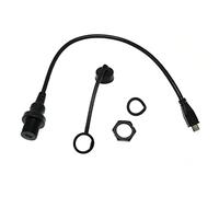 RLECS Cable de extensión micro USB de 30 cm para coche, barco, motocicleta, camión, tablero de instrumentos negro, impermeable, conector de extensión