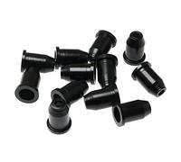 RLECS Juego de 2 casquillos de guitarra para guitarra, hebilla de montaje a través del cuerpo, casquillos para piezas de instrumentos musicales de guitarra, 6 piezas por juego, negro