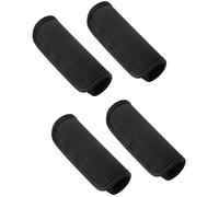 RLECS Juego de 4 fundas negras de 14 x 15 cm para asas de equipaje/maleta, adecuadas para carritos de compras, bolsa de gimnasio, equipo de camping