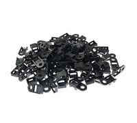 RLECS - Soporte para bridas de cables, 100 unidades, cuadrados negros, tipo sillín, base de sujeción, abrazaderas de clips de cable, anclaje de brida de cable