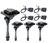 RLFNPHMHX Bobina de encendido de 4 piezas for M/i/t/s/u/b/i/s/h/i E/c/l/i/p/s/e 00-05 G/a/l/a/n/t 2.4L 99-03 M/i/r/a/g/e 1.8L FL01623Z05 5C1091 UF295 MD362907(X4 Coil and Plug)