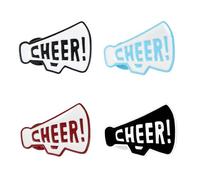 RLHRNDE 4 broches de megáfono Cheer para mujeres y hombres, insignia esmaltada para el día del juego, pin de fútbol, deporte, porristas, equipo, deportes, fanáticos, accesorios, M, Metal, No es una