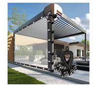 RLINZ Lona Plástico PE Lona Transparente Impermeable con Ojales para Pérgola, Porche, Kiosko, Personalizable (3'x10'/1x3m)