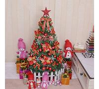 RLKHXBS 1.5m Conjunto De Árbol De Navidad,Pino De Navidad Encriptado De Lujo 300 Ramas con Decoraciones,para Decoración De Fiesta Temática De Navidad-Rojo 150cm(5ft) El Nuevo