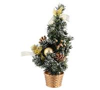 RLKHXBS 1 Pieza Relleno de Medias Regalos Adornos de Natividad Centros de Mesa de Invierno Modelos de Diorama navideño Decoraciones de Escritorio Árbol PVC, Espuma Dorada Esmerilada Día de