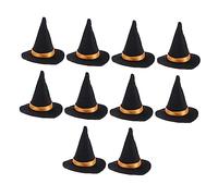 RLKHXBS 10pcs Felt Witch Hats Handmade Wine Bottle Decorations Glitter Witch Hats for Halloween Parties