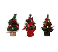 RLKHXBS 3 Piezas de Mesa con Adornos de Navidad y Base de arpillera Bonsái de Navidad Artificial para Vacaciones en casa, Fiesta, Adornos de Escritorio, día de conmemoración