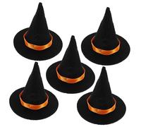 RLKHXBS 5pcs Miniature Witch Hats for Halloween Decor Crafting and Dollhouse Accessories for Miniature Scenes and Festive Party Settings