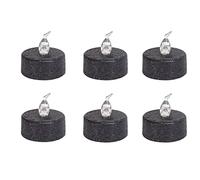 RLKHXBS 6 Paquetes de Halloween sin Velas de té en Llamas, Velas de té realistas, Luces de té LED de batería con cálido para Bodas, día de San Valentín, Halloween, Decoraciones de otoño (Negro-B)