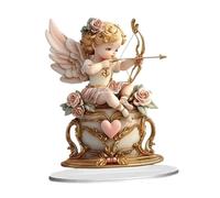 RLKHXBS Adorno de Mesa de acrílico Plano 2D, Letrero de Cupido de Dios del Amor, Letrero Decorativo de ángel de querubín para Escritorio de Navidad, para Chimenea y Oficina
