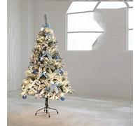 RLKHXBS Árbol De Navidad Artificial De Bandada De Nieve Blanca, Pino De Navidad Cubierto De Nieve, Fácil Montaje-L 120 Cm / 4 Pies Día De Conmemoración