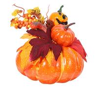 RLKHXBS Artificial Pumpkins and Maple Leaves Decor Fall Decorative Props for Halloween and Thanksgiving Parties for Home Lawn and Table Decorations
