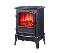 RLKHXBS Calentador de chimenea eléctrico de 2000 W y ndash; Chimenea con luz LED de leña y ndash; Temperatura ajustable 2 configuraciones de calor y llama con visión táctil de ventana grande, mecánica