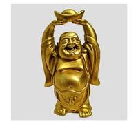 RLKHXBS Estatua de la Risa de la Mesa Feng Shui Decoración, Adornos de Tallado de Cobre Maitreya Buda Yuanbao Big Beque Buddha Bronce Buda Estatua, por Buena Suerte Riqueza y Decoración de la