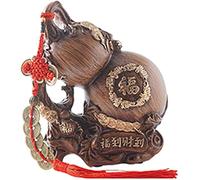 RLKHXBS Estatua de Mesa Gourd Piggy Bank Table Top Tope Collection Wealth Luck Feng Shui Statue Resin Crafts Decoración de Año Nuevo