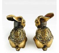 RLKHXBS Estatua de Mesa Pure Copper S Animals Rabbit Statue Feng Shui Buena Suerte Decoración Accesorios de Sala de Estar Artesanía de Escritorio