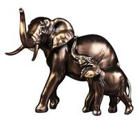 RLKHXBS Estatuas y Figuras de Elefante de Mesa Decoración de Buena Suerte, estatuas de Animales de Elefante de Resina Decorativos, Madre e Hijos de Animales Elefantes estatuas de Figuras, marrón