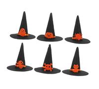 RLKHXBS Felt Witch Hats for Halloween Party Decorations Wizard Costume Accessories Reusable Crafting Props with Skull Cat Elf Pumpkin Bat Designs