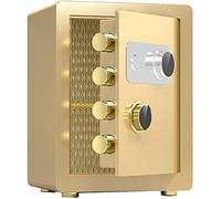 RLKHXBS, Fireproof Waterproof Document Home Security 40 cm Waterproof and Anti-Smashing Locker with Key Code for Home Office Cash Use (Color : Coffee Gold) (Tyrant G (Tyran