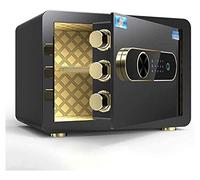 RLKHXBS, Fireproof Waterproof s and Lock es, Money Electronic Home with Medium All Steel Household 27cm Office Fingerprint Bedside Table for Home Office Cash Use (B (Bla