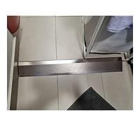 RLKHXBS Floor Transition Strip 4 Inch Wide, Metal Doorway Reducer/Threshold Ramp/Edge Trim for Uneven Transitions Flooring, Large Drop Molding for Wheelchair Sweeper