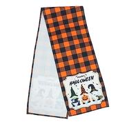 RLKHXBS Halloween GNOME Table Runner Cotton Linen Tablecloth for Home Decoration Party Picnics and Daily Use Dirt Resistant and Easy to Clean for Halloween Decor and More